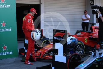 World © Octane Photographic Ltd. Formula 1 – Japanese GP - Parc Ferme. Scuderia Ferrari SF90 – Sebastian Vettel. Suzuka Circuit, Suzuka, Japan. Sunday 13th October 2019.