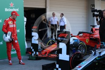 World © Octane Photographic Ltd. Formula 1 – Japanese GP - Parc Ferme. Scuderia Ferrari SF90 – Sebastian Vettel. Suzuka Circuit, Suzuka, Japan. Sunday 13th October 2019.