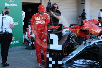 World © Octane Photographic Ltd. Formula 1 – Japanese GP - Parc Ferme. Scuderia Ferrari SF90 – Sebastian Vettel checking out Bottas' Mercedes. Suzuka Circuit, Suzuka, Japan. Sunday 13th October 2019.