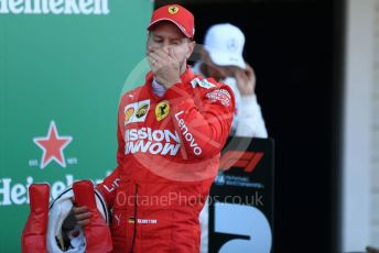 World © Octane Photographic Ltd. Formula 1 – Japanese GP - Parc Ferme. Scuderia Ferrari SF90 – Sebastian Vettel and Mercedes AMG Petronas Motorsport AMG F1 W10 EQ Power+ - Lewis Hamilton. Suzuka Circuit, Suzuka, Japan. Sunday 13th October 2019.