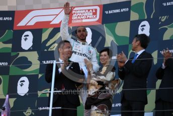 World © Octane Photographic Ltd. Formula 1 – Japanese GP - Podium. Mercedes AMG Petronas Motorsport AMG F1 W10 EQ Power+ - Lewis Hamilton. Suzuka Circuit, Suzuka, Japan. Sunday 13th October 2019.