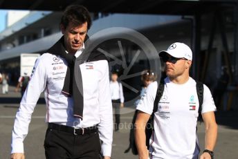 World © Octane Photographic Ltd. Formula 1 – Japanese GP - Paddock. Toto Wolff - Executive Director & Head of Mercedes - Benz Motorsport and Mercedes AMG Petronas Motorsport AMG F1 W10 EQ Power+ - Valtteri Bottas. Suzuka Circuit, Suzuka, Japan. Sunday 13th October 2019.