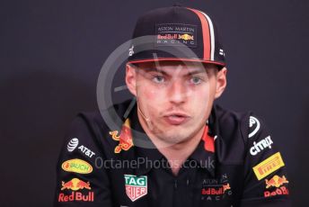 World © Octane Photographic Ltd. Formula 1 – Monaco GP. FIA Drivers Press Conference. Aston Martin Red Bull Racing RB15 – Max Verstappen. Monte-Carlo, Monaco. Wednesday 22nd May 2019.