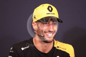 World © Octane Photographic Ltd. Formula 1 – Monaco GP. FIA Drivers Press Conference. Renault Sport F1 Team RS19 – Daniel Ricciardo. Monte-Carlo, Monaco. Wednesday 22nd May 2019.