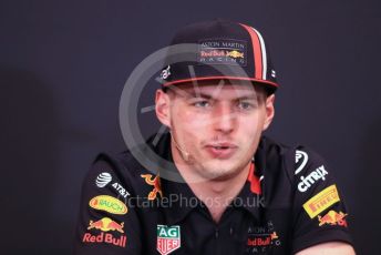 World © Octane Photographic Ltd. Formula 1 – Monaco GP. FIA Drivers Press Conference. Aston Martin Red Bull Racing RB15 – Max Verstappen. Monte-Carlo, Monaco. Wednesday 22nd May 2019.