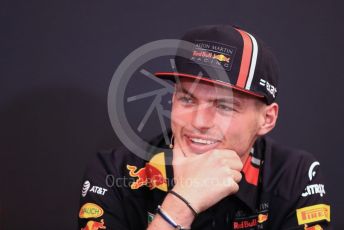 World © Octane Photographic Ltd. Formula 1 – Monaco GP. FIA Drivers Press Conference. Aston Martin Red Bull Racing RB15 – Max Verstappen. Monte-Carlo, Monaco. Wednesday 22nd May 2019.