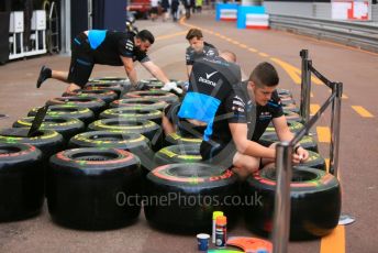 World © Octane Photographic Ltd. Formula 1 – Monaco GP. Setup. ROKiT Williams Racing FW 42 wheels with Pirelli tyres. Monte-Carlo, Monaco. Wednesday 22nd May 2019.