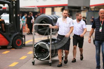 World © Octane Photographic Ltd. Formula 1 – Monaco GP. Track Walk. McLaren MCL34 wheels with Pirelli tyres. Monte-Carlo, Monaco. Wednesday 22nd May 2019.