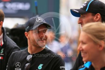World © Octane Photographic Ltd. Formula 1 – Monaco GP. Paddock. Mercedes AMG Petronas Motorsport AMG F1 W10 EQ Power+ - Valtteri Bottas and ROKiT Williams Racing FW42 – Robert Kubica. Monte-Carlo, Monaco. Wednesday 22nd May 2019.