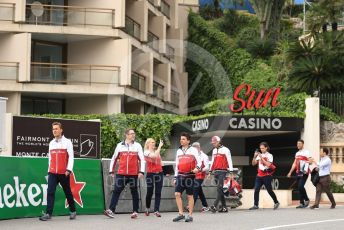 World © Octane Photographic Ltd. Formula 1 – Monaco GP. Track Walk. Alfa Romeo Racing C38 – Antonio Giovinazzi. Monte-Carlo, Monaco. Wednesday 22nd May 2019.