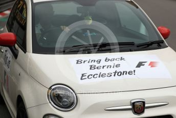 World © Octane Photographic Ltd. Formula 1 – Monaco GP. Atmosphere/Fiat Abarth "Bring Back Bernie Ecclestone". Monte-Carlo, Monaco. Wednesday 22nd May 2019.