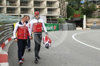 World © Octane Photographic Ltd. Formula 1 – Monaco GP. Track Walk. Alfa Romeo Racing C38 – Antonio Giovinazzi. Monte-Carlo, Monaco. Wednesday 22nd May 2019.