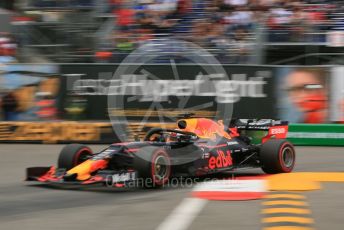 World © Octane Photographic Ltd. Formula 1 – Monaco GP. Practice 1. Aston Martin Red Bull Racing RB15 – Max Verstappen. Monte-Carlo, Monaco. Thursday 23rd May 2019.