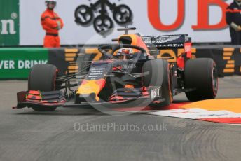 World © Octane Photographic Ltd. Formula 1 – Monaco GP. Practice 1. Aston Martin Red Bull Racing RB15 – Max Verstappen. Monte-Carlo, Monaco. Thursday 23rd May 2019.