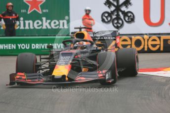 World © Octane Photographic Ltd. Formula 1 – Monaco GP. Practice 1. Aston Martin Red Bull Racing RB15 – Max Verstappen. Monte-Carlo, Monaco. Thursday 23rd May 2019.