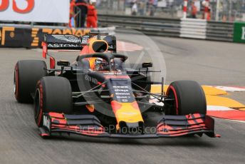 World © Octane Photographic Ltd. Formula 1 – Monaco GP. Practice 1. Aston Martin Red Bull Racing RB15 – Max Verstappen. Monte-Carlo, Monaco. Thursday 23rd May 2019.