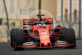 World © Octane Photographic Ltd. Formula 1 – Monaco GP. Practice 1. Scuderia Ferrari SF90 – Sebastian Vettel. Monte-Carlo, Monaco. Thursday 23rd May 2019.