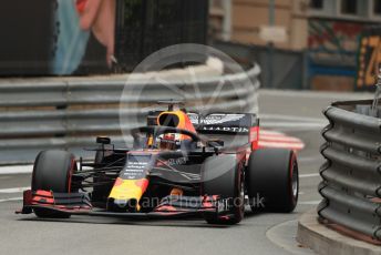 World © Octane Photographic Ltd. Formula 1 – Monaco GP. Practice 1. Aston Martin Red Bull Racing RB15 – Max Verstappen. Monte-Carlo, Monaco. Thursday 23rd May 2019.