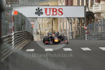 World © Octane Photographic Ltd. Formula 1 – Monaco GP. Practice 1. Aston Martin Red Bull Racing RB15 – Max Verstappen. Monte-Carlo, Monaco. Thursday 23rd May 2019.