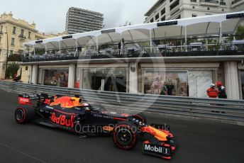 World © Octane Photographic Ltd. Formula 1 – Monaco GP. Practice 1. Aston Martin Red Bull Racing RB15 – Max Verstappen. Monte-Carlo, Monaco. Thursday 23rd May 2019.