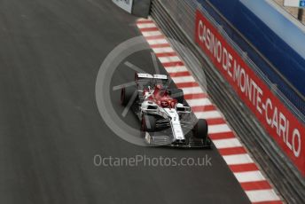 World © Octane Photographic Ltd. Formula 1 – Monaco GP. Practice 1. Alfa Romeo Racing C38 – Kimi Raikkonen. Monte-Carlo, Monaco. Thursday 23rd May 2019.