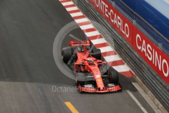 World © Octane Photographic Ltd. Formula 1 – Monaco GP. Practice 1. Scuderia Ferrari SF90 – Sebastian Vettel. Monte-Carlo, Monaco. Thursday 23rd May 2019.