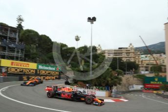 World © Octane Photographic Ltd. Formula 1 – Monaco GP. Practice 1. Aston Martin Red Bull Racing RB15 – Pierre Gasly and McLaren MCL34 – Lando Norris. Monte-Carlo, Monaco. Thursday 23rd May 2019.