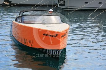 World © Octane Photographic Ltd. Formula 1 – Monaco GP. Practice 2. McLaren boat. Monte-Carlo, Monaco. Thursday 23rd May 2019.