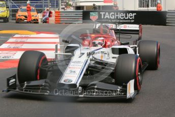 World © Octane Photographic Ltd. Formula 1 – Monaco GP. Practice 2. Alfa Romeo Racing C38 – Kimi Raikkonen. Monte-Carlo, Monaco. Thursday 23rd May 2019.