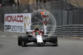 World © Octane Photographic Ltd. Formula 1 – Monaco GP. Practice 2. Alfa Romeo Racing C38 – Antonio Giovinazzi. Monte-Carlo, Monaco. Thursday 23rd May 2019.