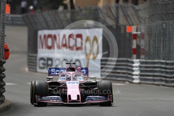 World © Octane Photographic Ltd. Formula 1 – Monaco GP. Practice 2. SportPesa Racing Point RP19 - Sergio Perez. Monte-Carlo, Monaco. Thursday 23rd May 2019.