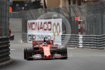 World © Octane Photographic Ltd. Formula 1 – Monaco GP. Practice 2. Scuderia Ferrari SF90 – Sebastian Vettel. Monte-Carlo, Monaco. Thursday 23rd May 2019.