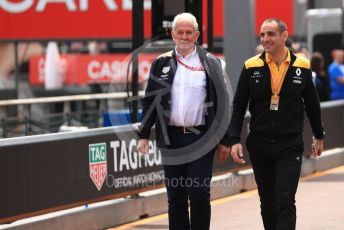 World © Octane Photographic Ltd. Formula 1 - Monaco GP. Practice 3. Helmut Marko - advisor to the Red Bull GmbH Formula One Teams and head of Red Bull's driver development program and Cyril Abiteboul - Managing Director of Renault Sport Racing Formula 1 Team. Monte-Carlo, Monaco. Saturday 25th May 2019.
