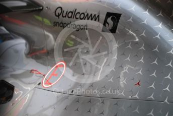 World © Octane Photographic Ltd. Formula 1 – Monaco GP. Practice 3. Mercedes AMG Petronas Motorsport AMG F1 W10 EQ Power+ - Lewis Hamilton with Niki Lauda memorial red star. Monte-Carlo, Monaco. Saturday 25th May 2019.