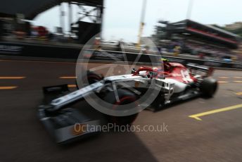 World © Octane Photographic Ltd. Formula 1 – Monaco GP. Practice 3. Alfa Romeo Racing C38 – Antonio Giovinazzi. Monte-Carlo, Monaco. Saturday 25th May 2019.