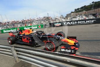 World © Octane Photographic Ltd. Formula 1 – Monaco GP. Qualifying. Aston Martin Red Bull Racing RB15 – Max Verstappen. Monte-Carlo, Monaco. Saturday 25th May 2019.