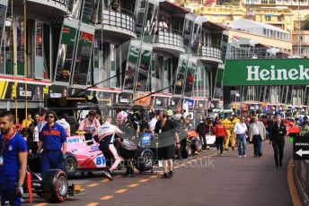 World © Octane Photographic Ltd. FIA Formula 2 (F2) – Monaco GP - Practice. The teams in the pitlane. Monte-Carlo, Monaco. Thursday 23rd May 2019.