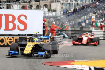 World © Octane Photographic Ltd. FIA Formula 2 (F2) – Monaco GP - Race 1. Virtuosi Racing - Luca Ghiotto and Prema Racing – Mick Schumacher. Monte-Carlo, Monaco. Friday 24th May 2019.