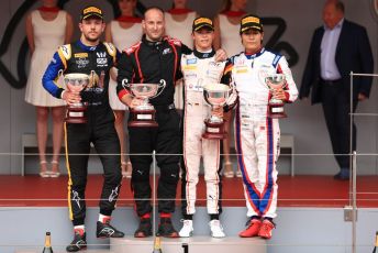 World © Octane Photographic Ltd. FIA Formula 2 (F2) – Monaco GP - Race 1 Podium. ART Grand Prix - Nyck de Vries, Virtuosi Racing - Luca Ghiotto and Carlin - Nobuharu Matsushita. Monte-Carlo, Monaco. Friday 24th May 2019.