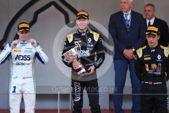 World © Octane Photographic Ltd. FIA Formula 2 (F2) – Monaco GP - Race 2. BWT Arden - Anthoine Hubert, Carlin - Louis Deletraz and Virtuosi Racing - Guanyu Zhou. Monte-Carlo, Monaco. Saturday 25th May 2019.