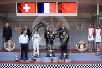World © Octane Photographic Ltd. FIA Formula 2 (F2) – Monaco GP - Race 2. BWT Arden - Anthoine Hubert, Carlin - Louis Deletraz and Virtuosi Racing - Guanyu Zhou. Monte-Carlo, Monaco. Saturday 25th May 2019.