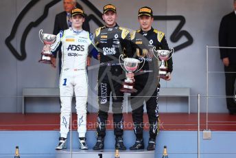 World © Octane Photographic Ltd. FIA Formula 2 (F2) – Monaco GP - Race 2. BWT Arden - Anthoine Hubert, Carlin - Louis Deletraz and Virtuosi Racing - Guanyu Zhou. Monte-Carlo, Monaco. Saturday 25th May 2019.