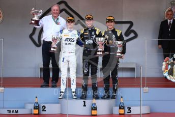 World © Octane Photographic Ltd. FIA Formula 2 (F2) – Monaco GP - Race 2. BWT Arden - Anthoine Hubert, Carlin - Louis Deletraz and Virtuosi Racing - Guanyu Zhou. Monte-Carlo, Monaco. Saturday 25th May 2019.