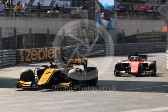 World © Octane Photographic Ltd. FIA Formula 2 (F2) – Monaco GP - Race 2. Virtuosi Racing - Guanyu Zhou and MP Motorsport – Artem Markelov. Monte-Carlo, Monaco. Saturday 25th May 2019.
