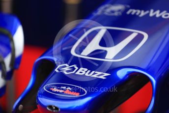 World © Octane Photographic Ltd. Formula 1 – Monaco GP. Pitlane. Scuderia Toro Rosso STR14 – Buzz logo. Monte-Carlo, Monaco. Friday 24th May 2019.
