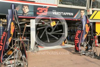 World © Octane Photographic Ltd. Formula 1 – Monaco GP. Pitlane. Aston Martin Red Bull Racing RB15 – Max Verstappen. Monte-Carlo, Monaco. Saturday 25th May 2019.