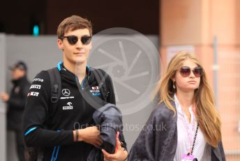 World © Octane Photographic Ltd. Formula 1 – Monaco GP. Paddock. ROKiT Williams Racing FW 42 – George Russell with girlfriend Seychelle de Vries (sister of Nyck de Vries). Monte-Carlo, Monaco. Sunday 26th May 2019.