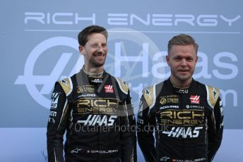 World © Octane Photographic Ltd. Formula 1 – Winter Testing - Test 1 - Day 1. Rich Energy Haas F1 Team VF19 launch – Romain Grosjean and Kevin Magnussen. Circuit de Barcelona-Catalunya. Monday 18th February 2019.