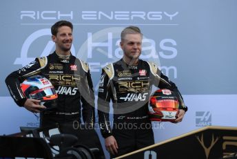 World © Octane Photographic Ltd. Formula 1 – Winter Testing - Test 1 - Day 1. Rich Energy Haas F1 Team VF19 launch – Romain Grosjean and Kevin Magnussen. Circuit de Barcelona-Catalunya. Monday 18th February 2019.