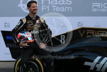 World © Octane Photographic Ltd. Formula 1 – Winter Testing - Test 1 - Day 1. Rich Energy Haas F1 Team VF19 launch – Romain Grosjean. Circuit de Barcelona-Catalunya. Monday 18th February 2019.